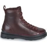 Camper - Brutus - Enkellaarsjes - Bordeaux - Leer - Ritssluiting - Plat