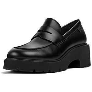 Loafers met hak Milah in leer CAMPER. Leer materiaal. Maten 39. Zwart kleur