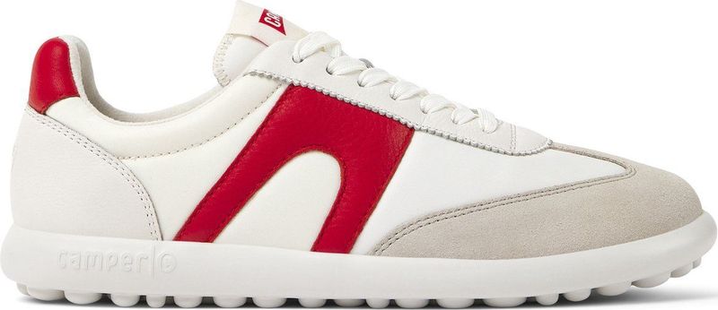 Camper - Pelotas Fiesta - Sneakers - Wit/Rood - Textiel/Kalfsleer