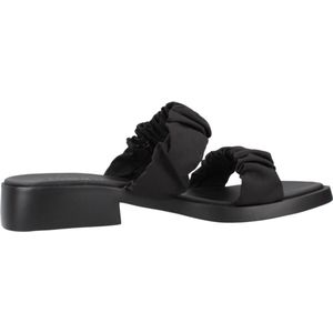 Muiltjes - Dana - Effen - Textiel - Open Toe - Platte Hak