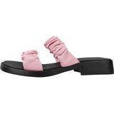 Muiltjes 'Dana' - Effen - Textiel - Open Toe - Platte Hak