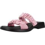 Muiltjes 'Dana' - Effen - Textiel - Open Toe - Platte Hak