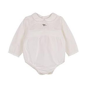 Gocco Body-hemd met borduurwerk en gangen, Gebroken wit, 6-9 maanden