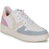 Sneakers - Wit - Leer - Multicolore Suède Accenten