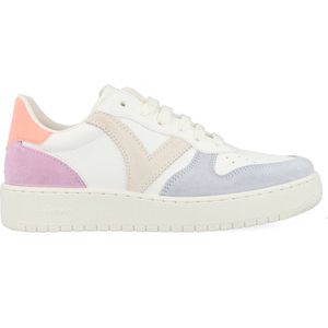 Sneakers - Wit - Leer - Multicolore Suède Accenten