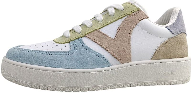 Victoria - Dames - Sneakers - Wit - Pastelkleuren - Leder
