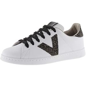 VICTORIA LEATHER EFFECT LOW TENNIS & GLITTER NEGRO 28