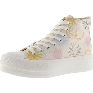 Victoria - Tribu Boots - High-top Sneakers - Nude - Canvas - Retro Logo