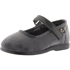 Victoria Alba Velvet Mary Janes & Strap & Matching Sole 102752 for Girls GRIS 18