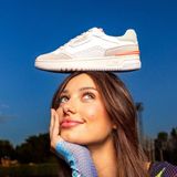 C80 Casual-Patch Sportschoenen - Wit - Rundleer - Retro-Trainers