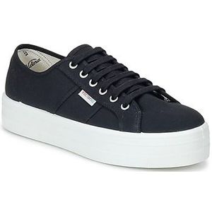 Sneakers met sleehak Barcelona Lona VICTORIA. Canvas materiaal. Maten 38. Zwart kleur