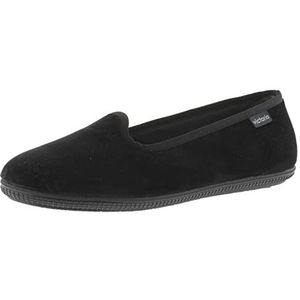 Nette Schoenen - Velvet Mary Janes - Zwart - Rubber Zool - Wasbaar