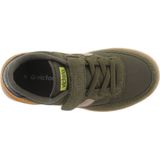 Victoria Oslo Unisex Leather Effect Low-Top Trainers & Color Pieces & Elastic Lace & Strap 1256106 for Kids KAKI 26