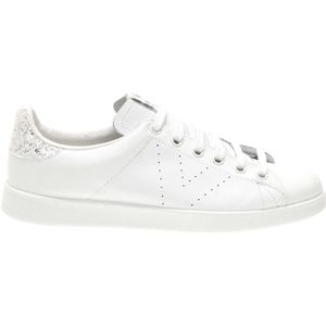 victoria Women 1125104-WOMEN Low-Top VICTORIA LEATHER LOW TENNIS & GLITTER BACK & STAMPED LOGO BLANCO 40