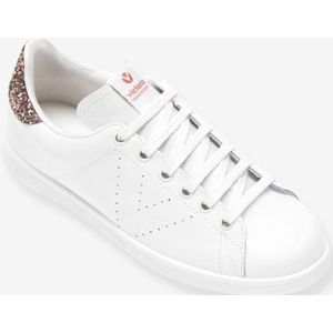 victoria Women 1125104-WOMEN Low-Top VICTORIA LEATHER LOW TENNIS & GLITTER BACK & STAMPED LOGO ROSA 37