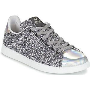 Victoria Deportivo Glitter Sneakers voor heren, laag, zilverkleurig, 42 EU, zilver., 42 EU