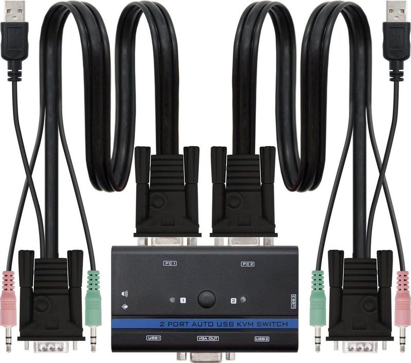KVM-Schakelaar NANOCABLE 10.12.2001 Zwart