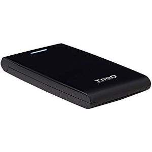 Tooq TQE-2526B behuizing voor 2,5 inch HDD (SATA I/II/III tot 12,5 mm hoog, USB 3.0), zeer sterk ABS-kunststof, led-display, zwart, 50 g.