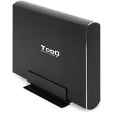 TooQ TQE-3531B Harde schijfbehuizing voor 3,5 inch HDD (SATA I/II/III, USB 3.0), aluminium, LED-display, zwart