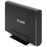 TooQ TQE-3531B Harde schijfbehuizing voor 3,5 inch HDD (SATA I/II/III, USB 3.0), aluminium, LED-display, zwart