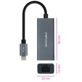 NANOCABLE - 10.03.0406 - Adapter - Grijs - USB C naar RJ45