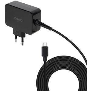 TOOQ TQLC-USBCGAN65PD Laptoplader USB C GAN met PD 65 W, voor MacBook/DELL/HP/Samsung/ASUS/Huawei Matebook/Xiaomi Air/Lenovo ThinkPad/Acer, zwart