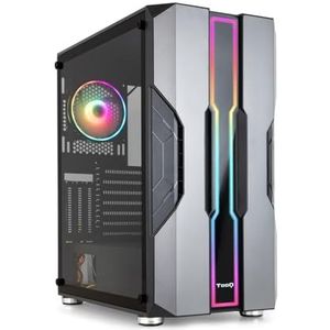 TooQ Nightcity Midi Tower Zwart, Zilver