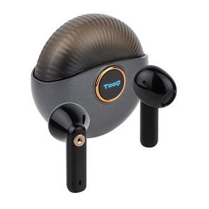 TOOQ TQBWH-0060G Snail draadloze hoofdtelefoon + bluetooth-microfoon met oplaadhoes, draadloze hoofdtelefoon voor iPhone/iOS/Android, grijs en zwart