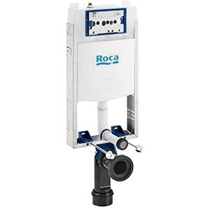 Roca A890070120 compacte spoelbak BASIC WC ONE COMPACT met dubbele ontlading voor hangende wc elleboog 90 ø /110 ø