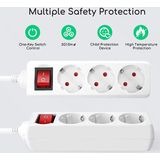 Aigostar 20FGL Stekkerdoos - Met Randaarde - Verlengsnoer - Verlengkabel - 3-voudig - 1.5 Meter