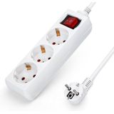 Aigostar 20FGM Stekkerdoos - 3-voudig -1.5 meter - Met randaarde - Verlengsnoer - Verlengkabel - Wit