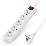 Aigostar - Stekkerdoos - 5-Voudig - Wit - 1.5m Kabel