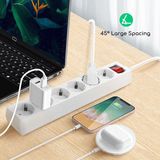 Aigostar - Stekkerdoos - Wit - 6-Voudig met Schakelaar - 3m Kabel