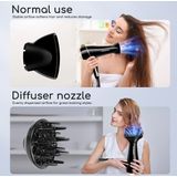 Aigostar Lora 33LNK - Ionische Föhn 2400 Watt|Haardroger met diffuser, Zwart, DC