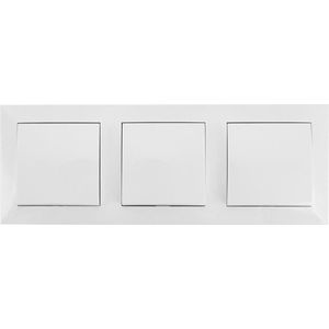 Wisselschakelaar - Inbouw - 3-voudig Enkel Schakelaar - Incl. Afdekraam - Wit