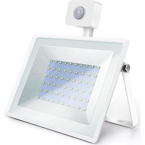 Aigostar 10RBC - LED Schijnwerper met bewegingssensor - Bouwlamp - Buitenlamp - IP65 waterdicht - 6400K - 50 W