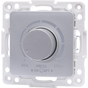 LED Dimmer - Inbouw - Vierkant - Kunststof - Enkel Knop - 3-100W - Zilver