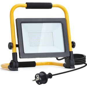 Aigostar 13VRS LED Werklamp -Bouwlamp - IP44 Stootvast - 50W 4500lm - 6500K Daglicht wit - incl. 180cm Aansluitstekker