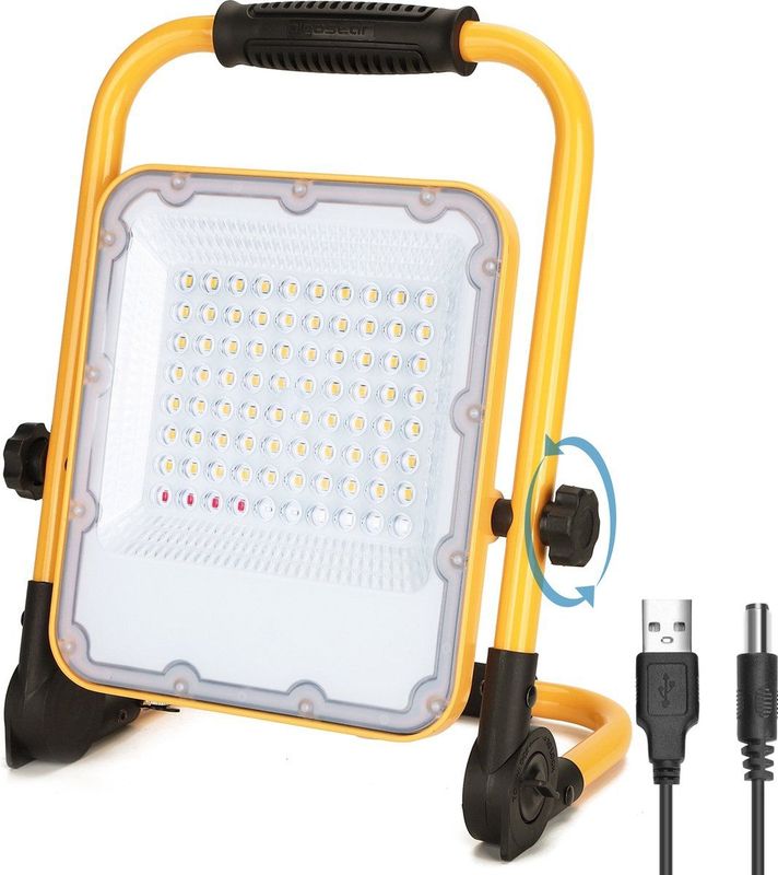 Aigostar - LED Bouwlamp - Acculamp - 50W - 1400 Lumen - IP65 Spatwaterdicht - 6500K