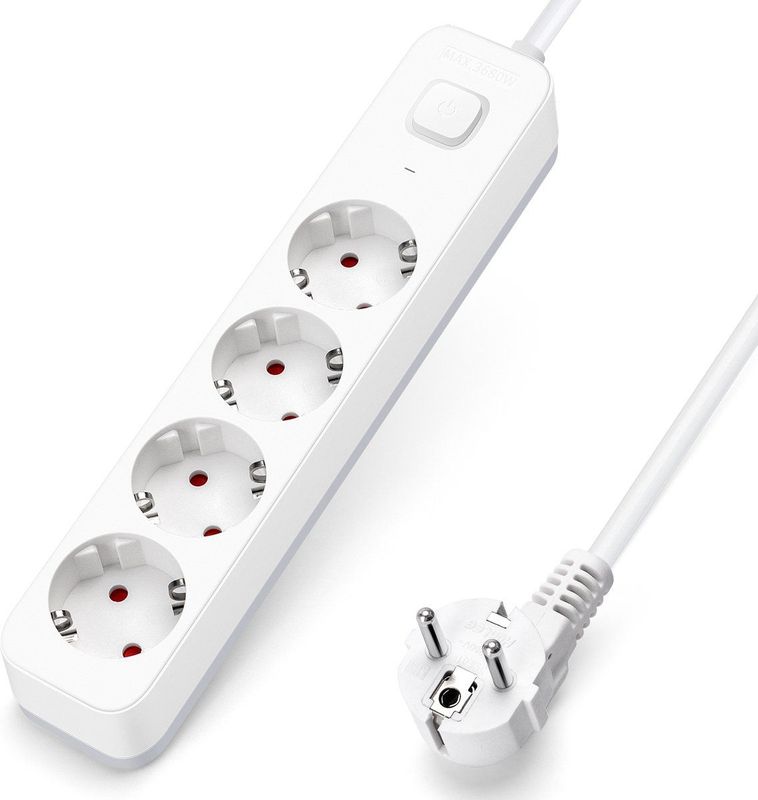 Stekkerdoos - 4 AC-Aansluitingen - 1 USB - 1 USB C - Kinderbeveiliging