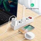 Aigostar 20BV0 - Stekkerdoos met schakelaar - 4-voudig - 3 meter - Randaarde - Verlengsnoer - Verlengkabel - Wit