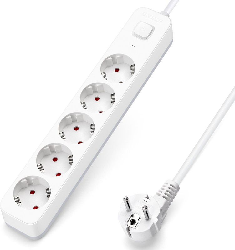 Aigostar - Stekkerdoos - 4-Voudig - Zwart - 1.5 Meter