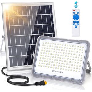 Aigostar 10IU7 - LED schijnwerper - Solar Buitenlamp met bewegingssensor - Afstandsbediening - Timer - Floodlight - IP65 - 200W