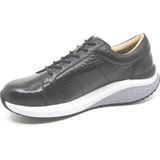 Sneakers - Zwart - Geperforeerd Leer - Met Ritsen