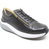 Sneakers - Zwart - Geperforeerd Leer - Met Ritsen