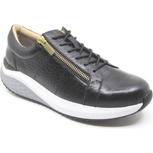 Sneakers - Zwart - Geperforeerd Leer - Met Ritsen