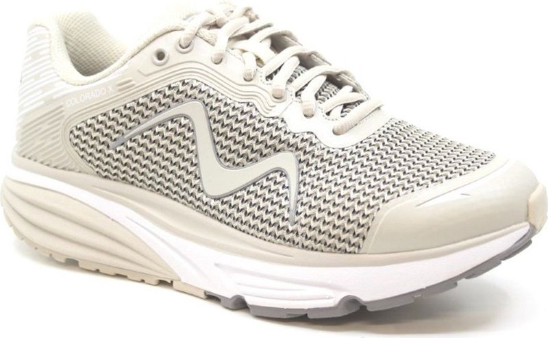 MBT Colorado X hardloopschoenen voor heren, moderne stijl, anatomisch en comfortabel, fysiologische schoenen, comfort en stabiliteit met gebogen zool, grijs, Licht Taupe, 40.5 EU