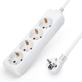 Aigostar - Stekkerdoos - Wit - 4-Voudig - Met Overspanningsbeveiliging en Kinderbeveiliging - 1.5 m Kabel