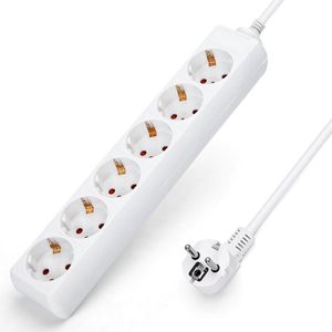 Aigostar - Stekkerdoos - Wit - 6-Voudig - 1.5 m Kabel - Met Overspanningsbeveiliging en Kinderbeveiliging