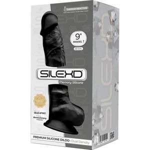 SILEXD - Dual Density siliconen Huidskleur dildo met balzak - 23 cm